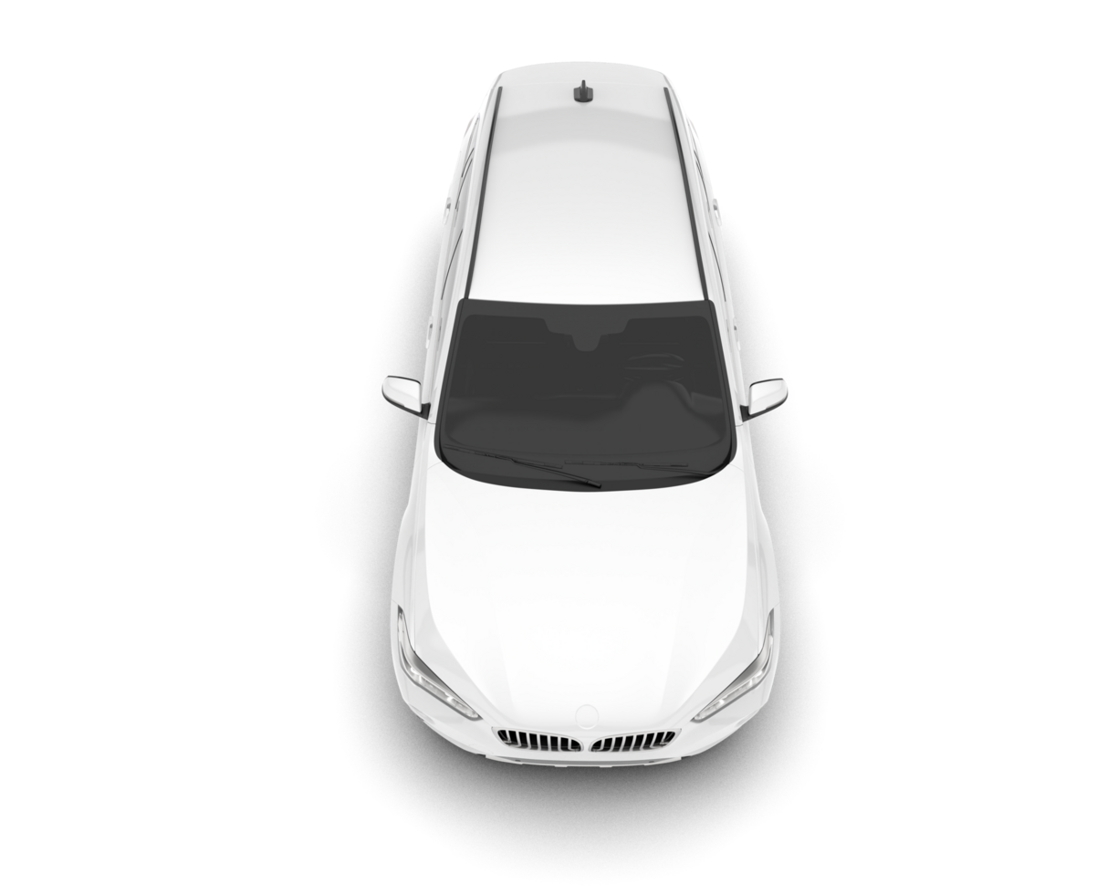 White SUV on transparent background. 3d rendering - illustration png