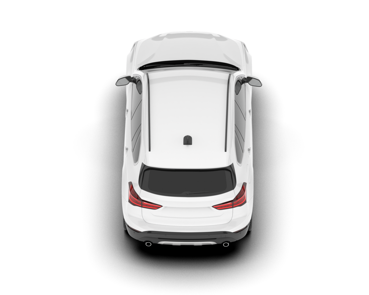 White SUV on transparent background. 3d rendering - illustration png