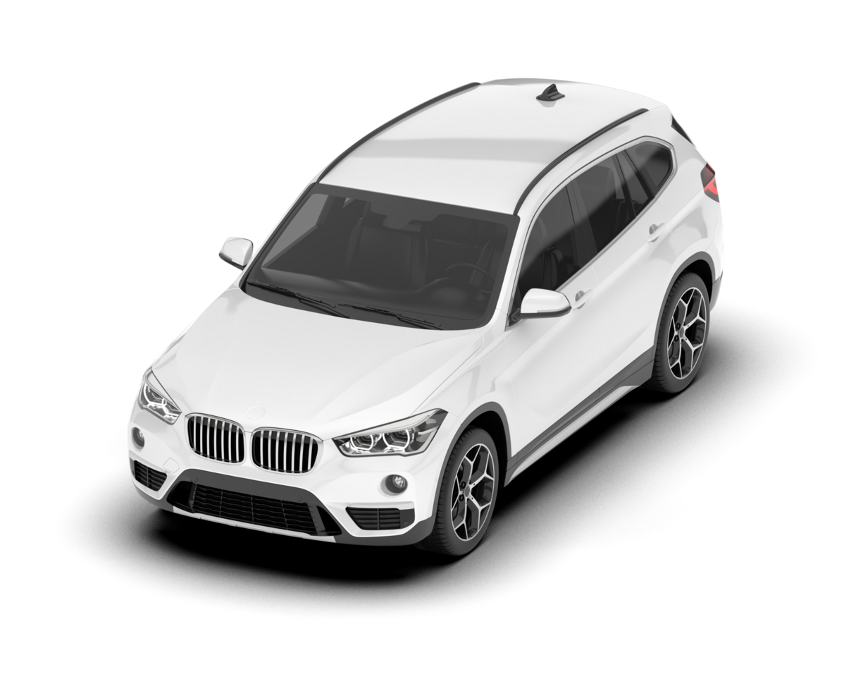 White SUV on transparent background. 3d rendering - illustration png