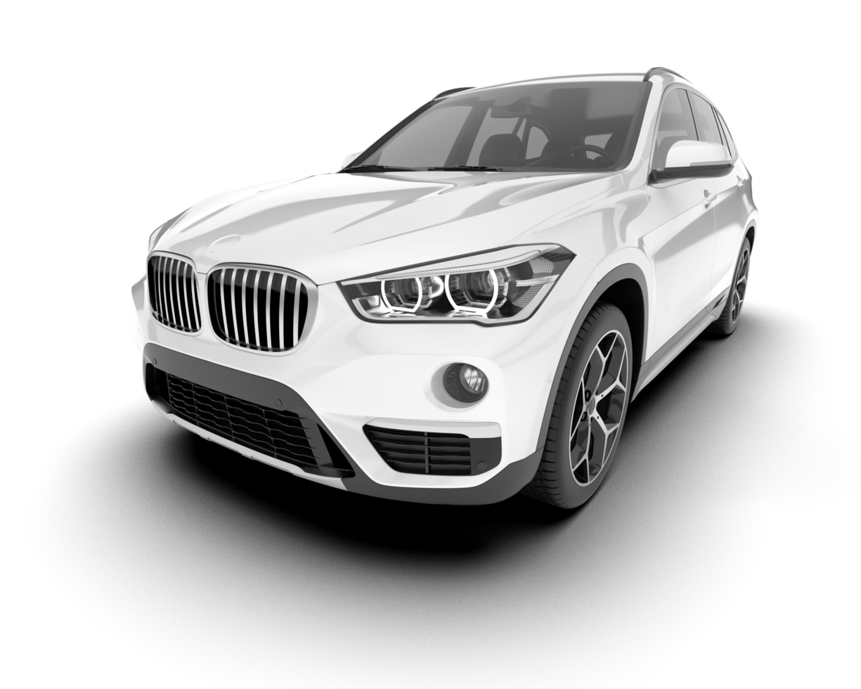 White SUV on transparent background. 3d rendering - illustration png