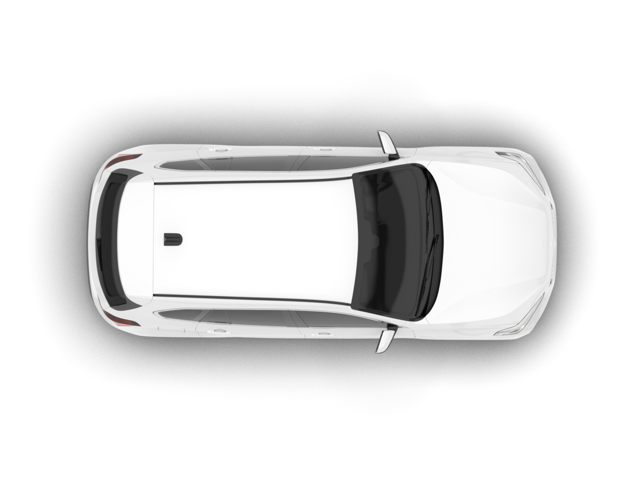 White SUV on transparent background. 3d rendering - illustration png