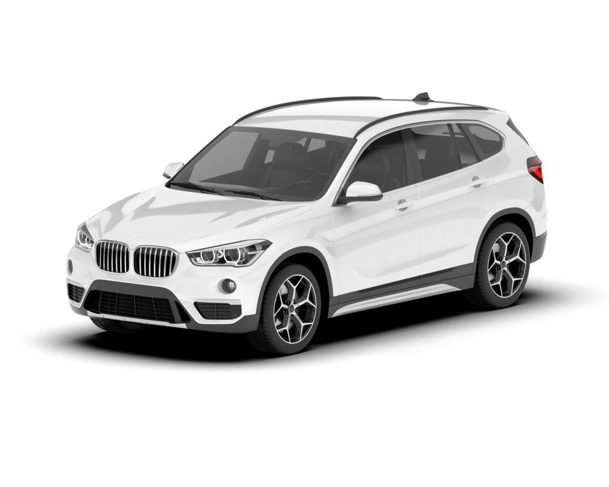 White SUV on transparent background. 3d rendering - illustration png