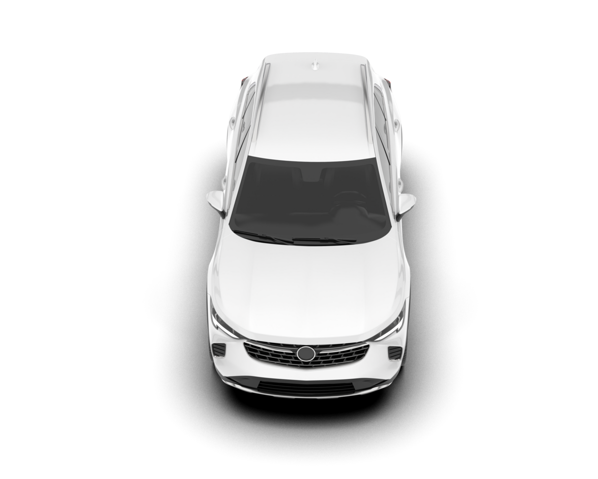 White SUV on transparent background. 3d rendering - illustration png