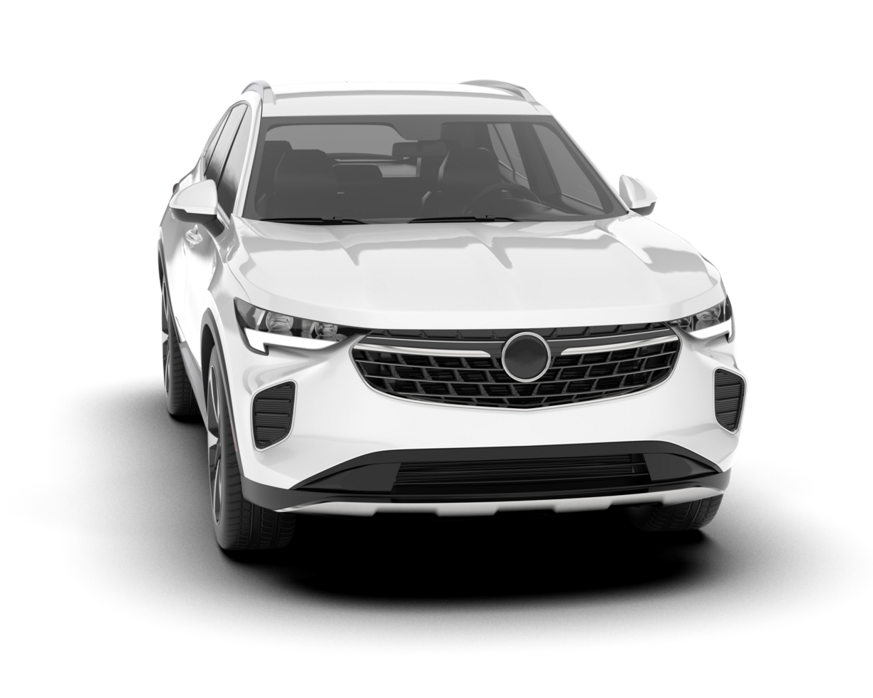 White SUV on transparent background. 3d rendering - illustration png