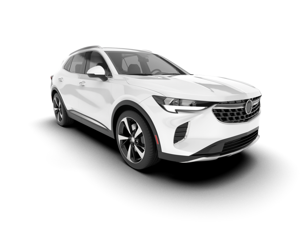White SUV on transparent background. 3d rendering - illustration png