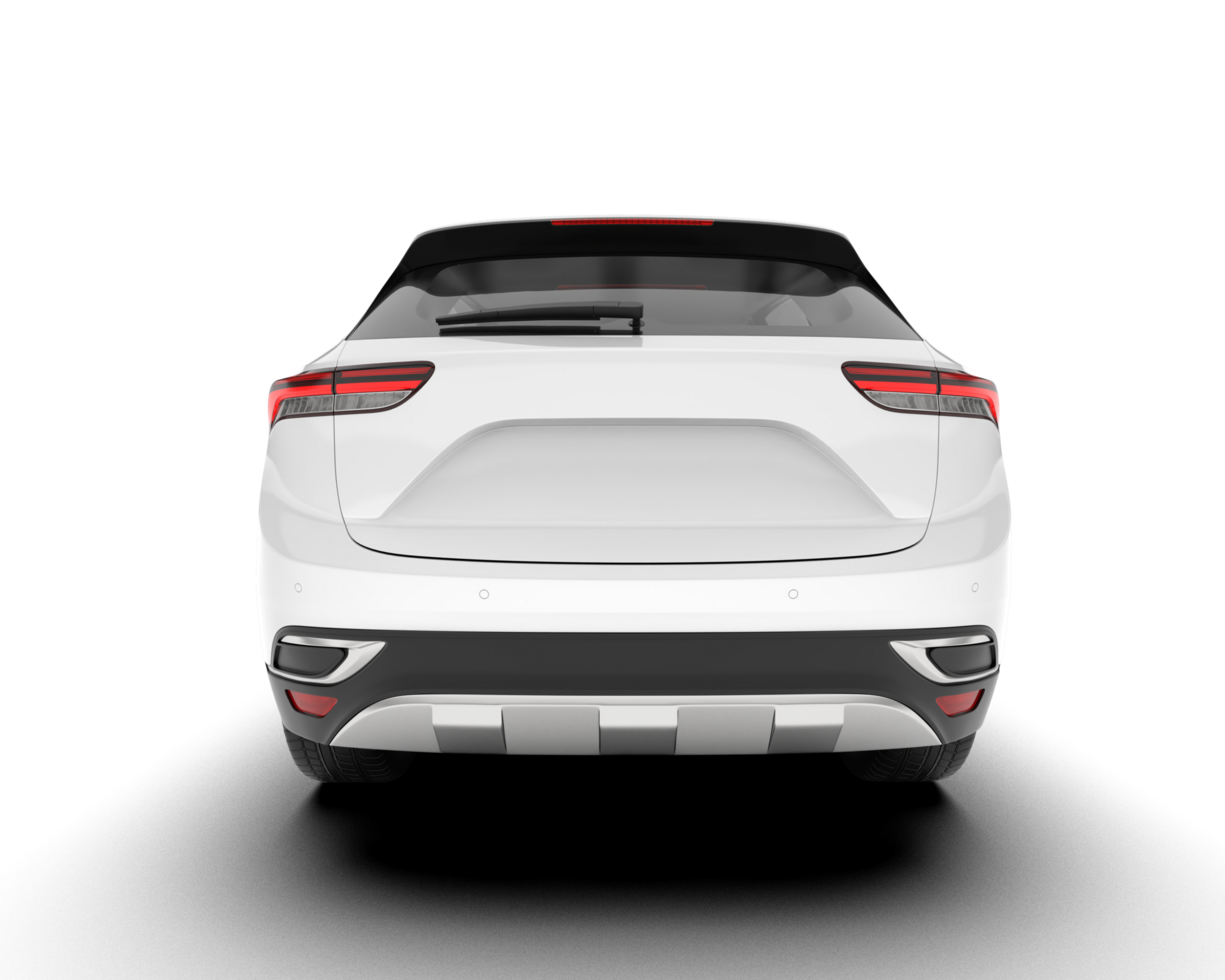 White SUV on transparent background. 3d rendering - illustration png