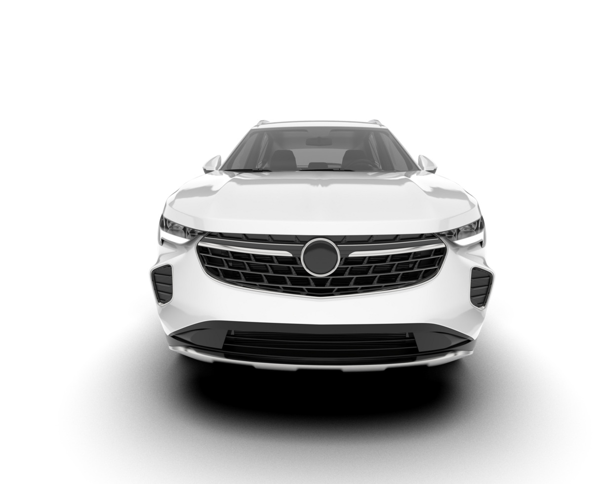 White SUV on transparent background. 3d rendering - illustration png