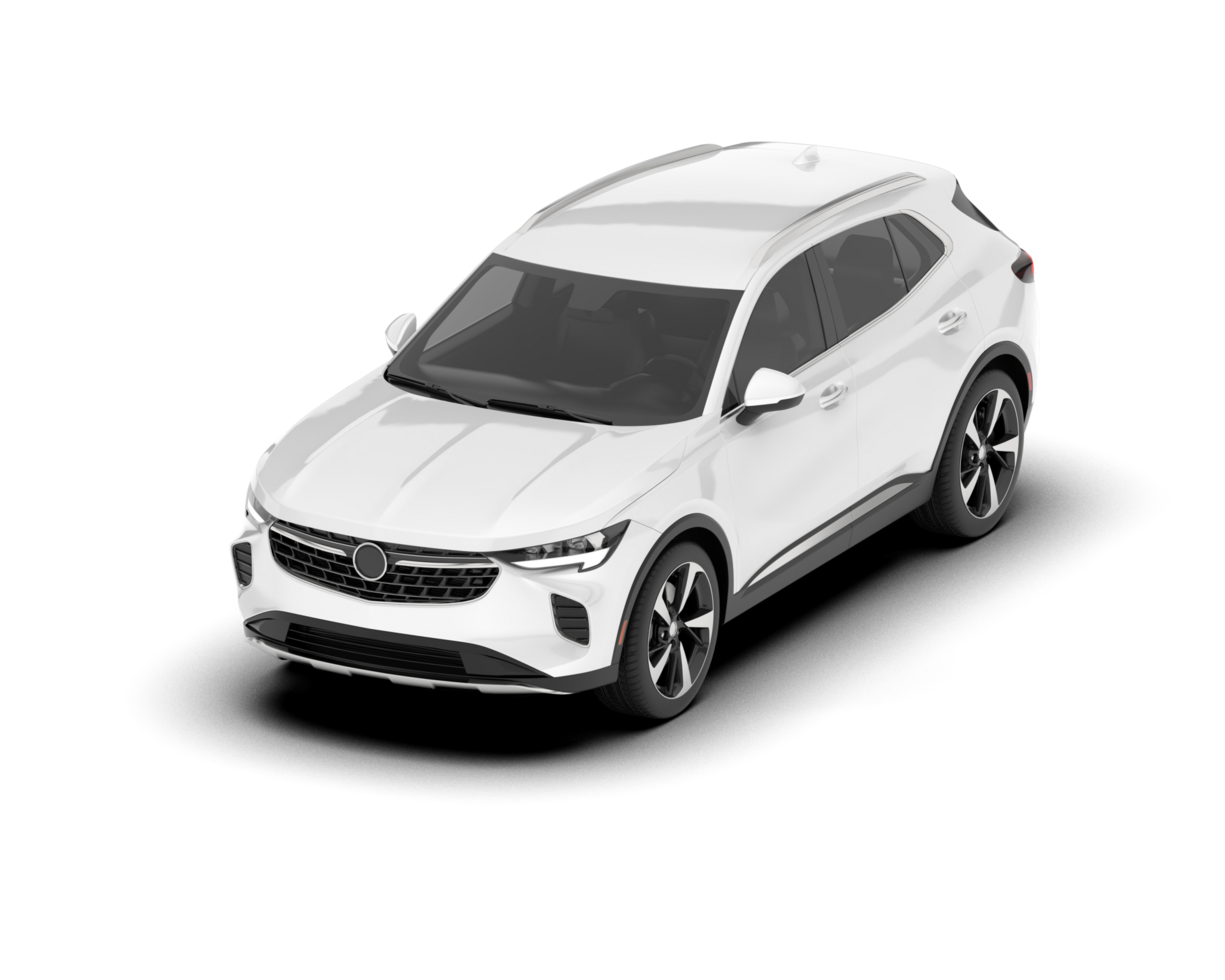 White SUV on transparent background. 3d rendering - illustration png