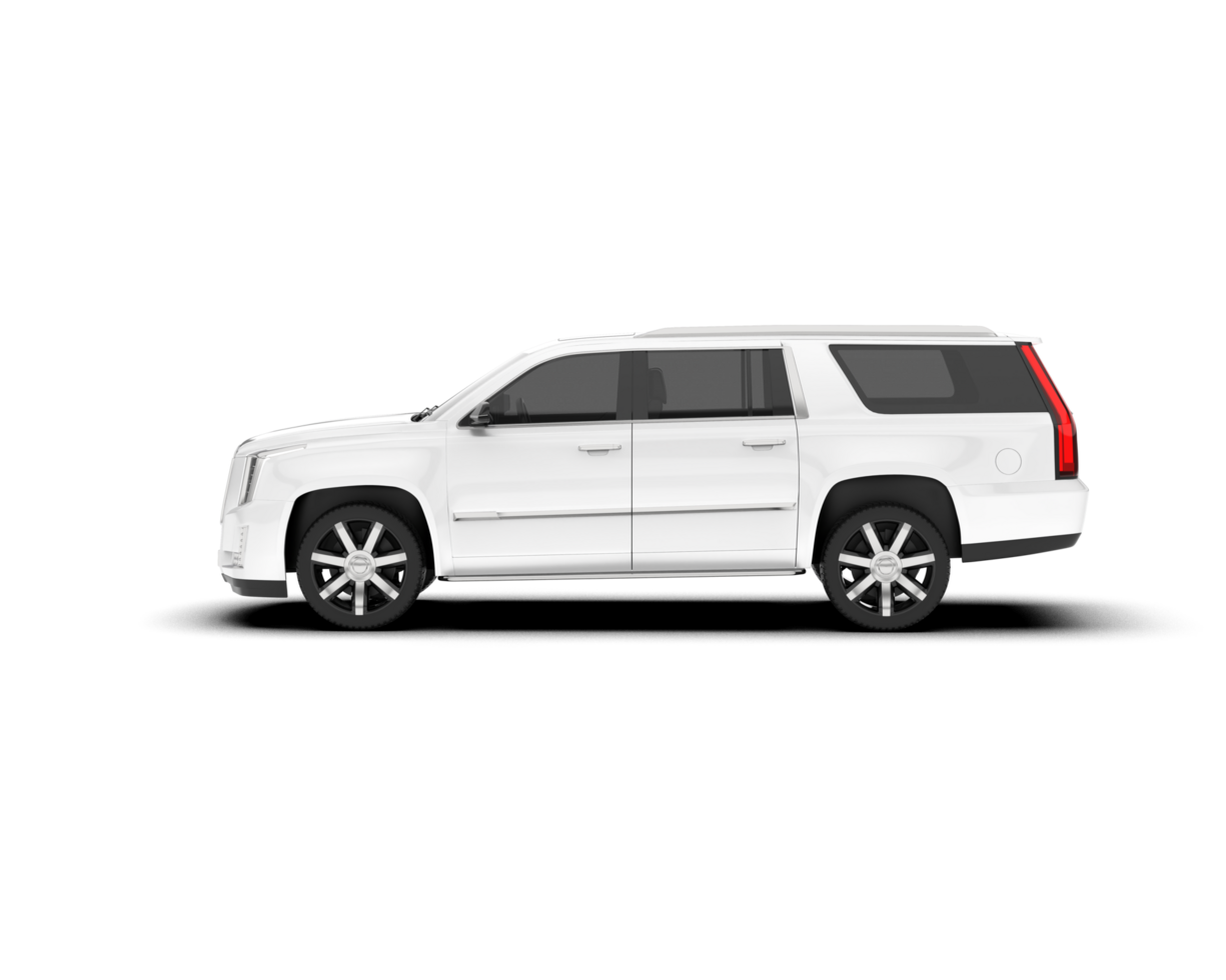 White SUV on transparent background. 3d rendering - illustration png