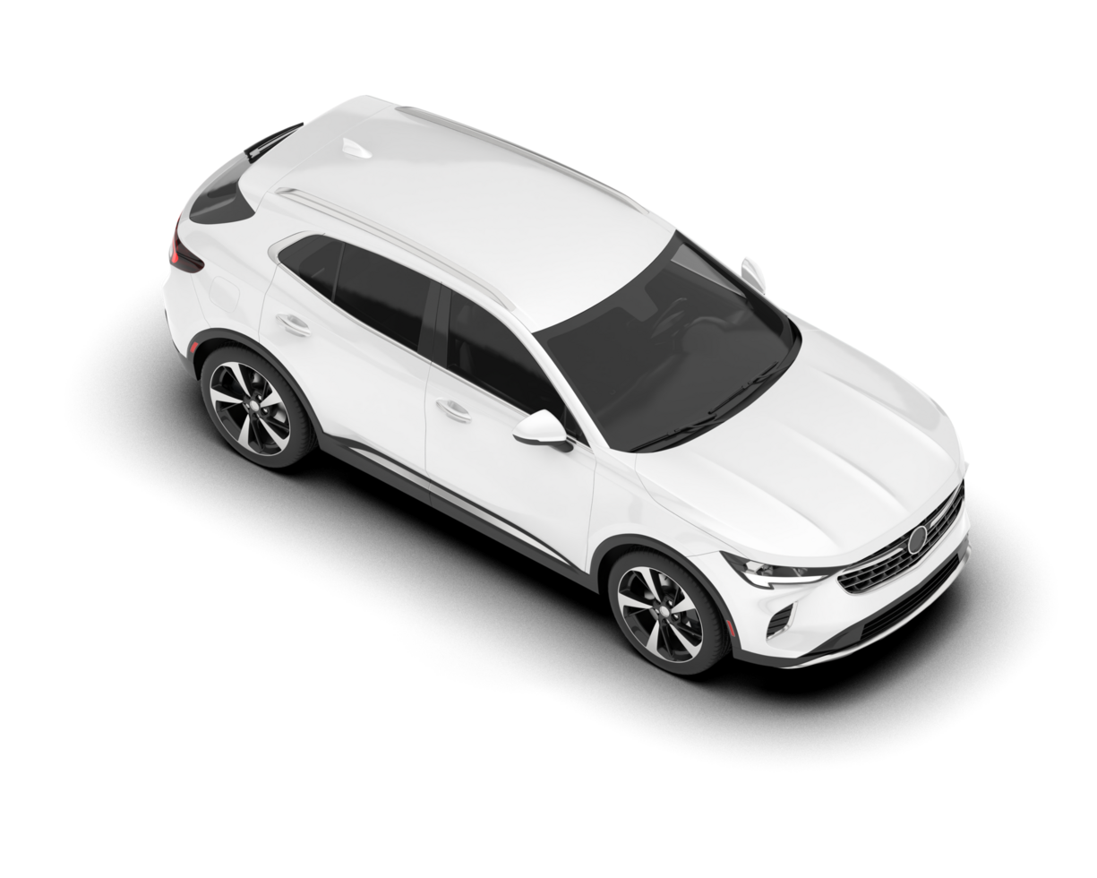 White SUV on transparent background. 3d rendering - illustration png