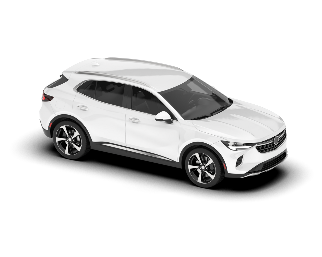 White SUV on transparent background. 3d rendering - illustration png