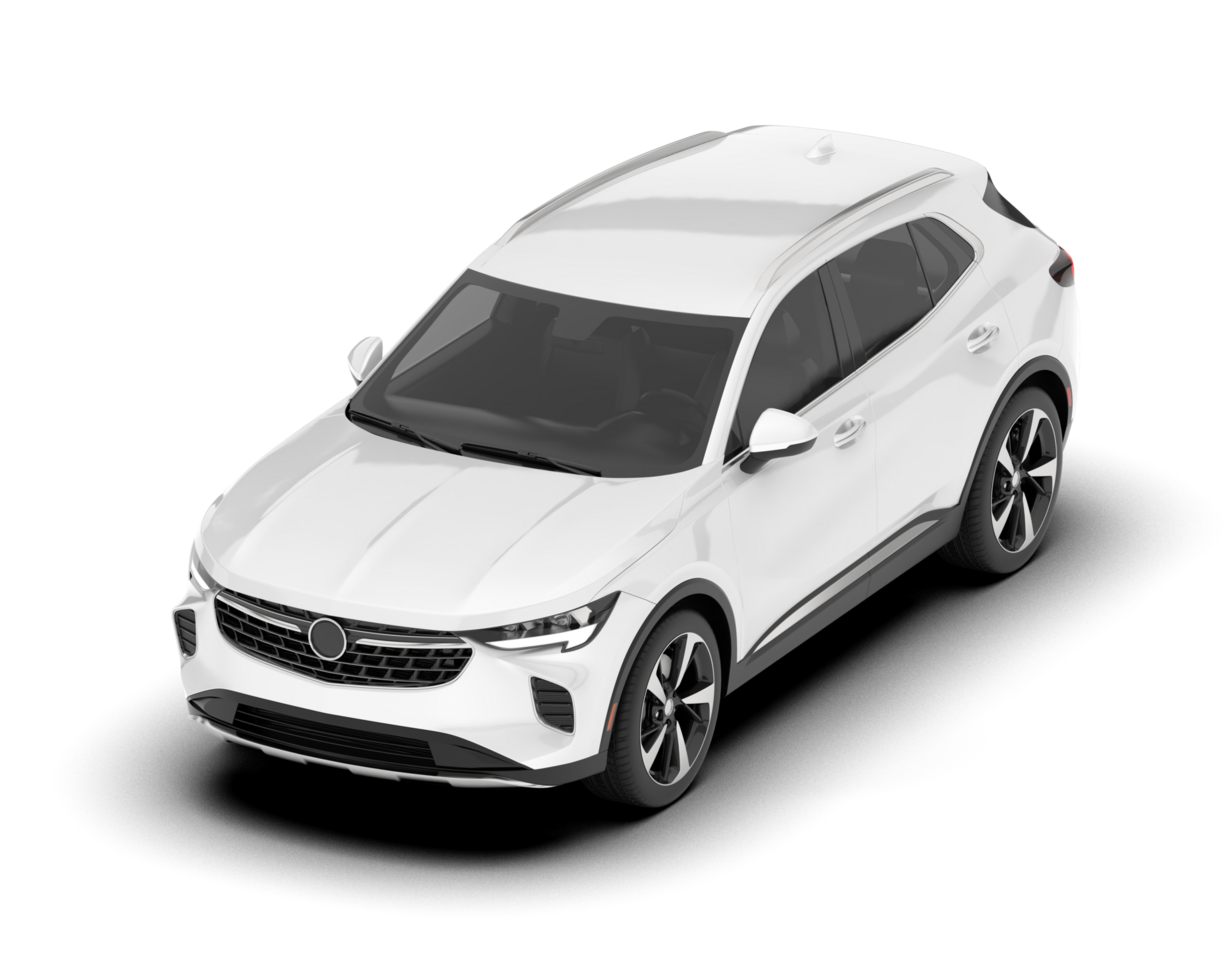 White SUV on transparent background. 3d rendering - illustration png