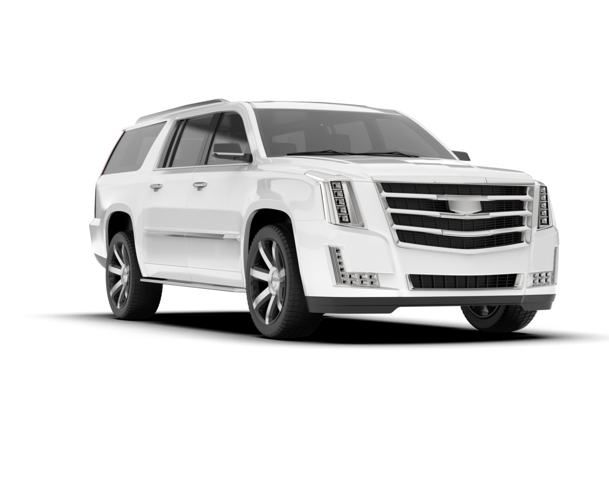 White SUV on transparent background. 3d rendering - illustration png