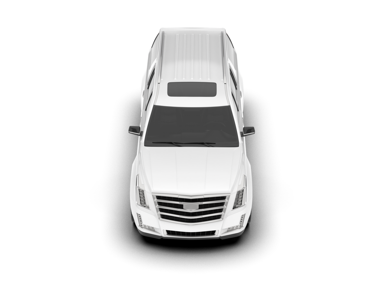 White SUV on transparent background. 3d rendering - illustration png