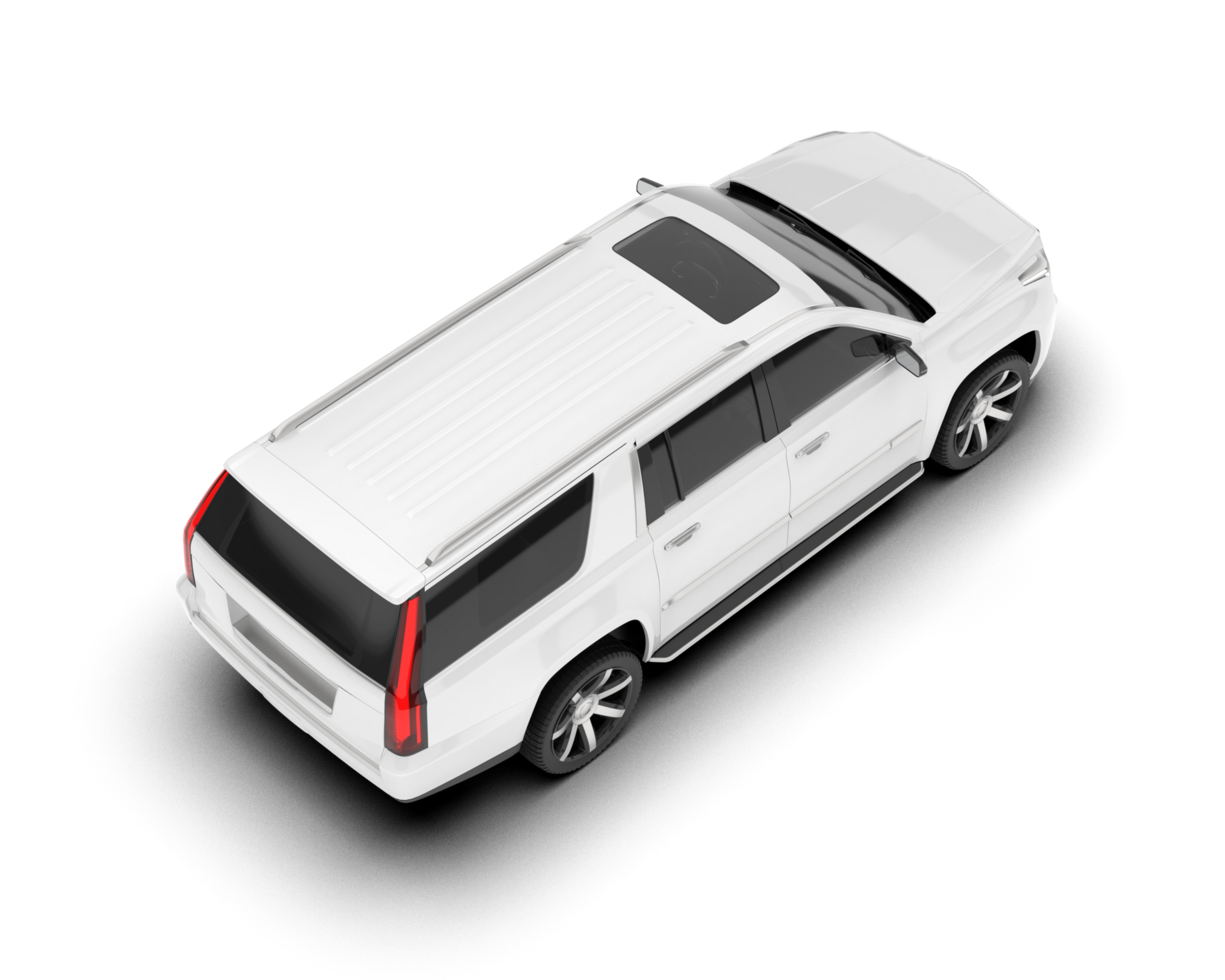 White SUV on transparent background. 3d rendering - illustration png