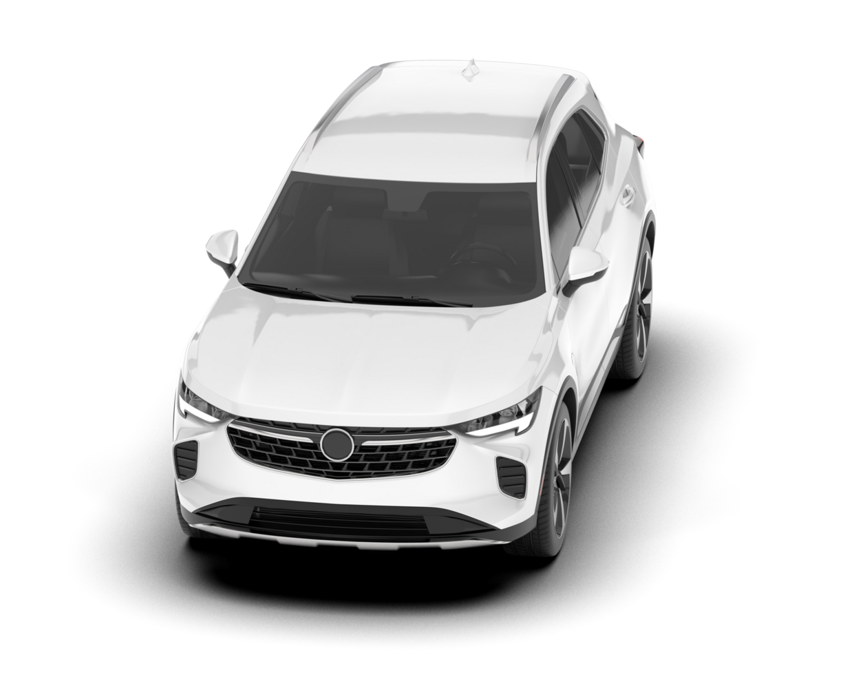 White SUV on transparent background. 3d rendering - illustration png