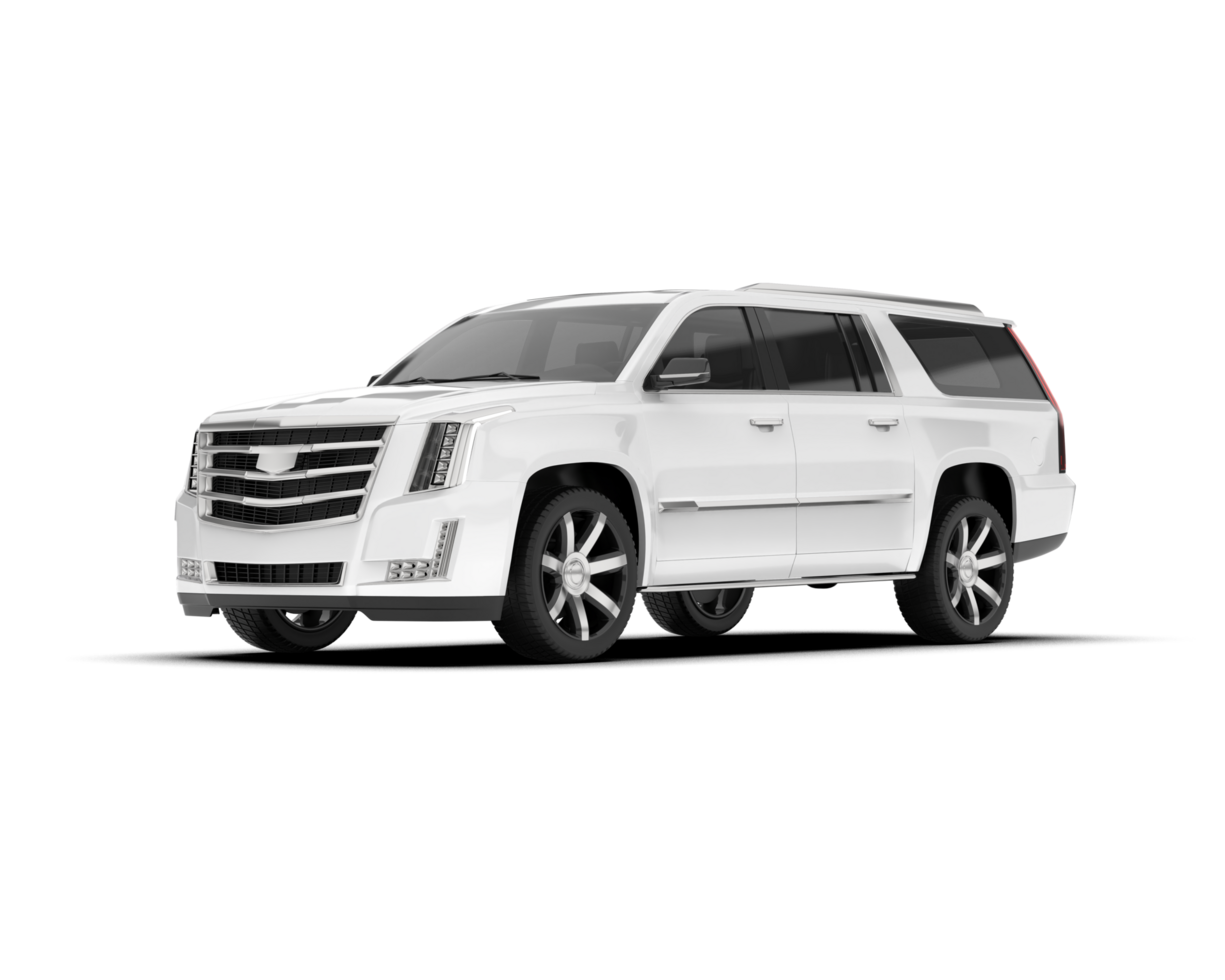 White SUV on transparent background. 3d rendering - illustration png
