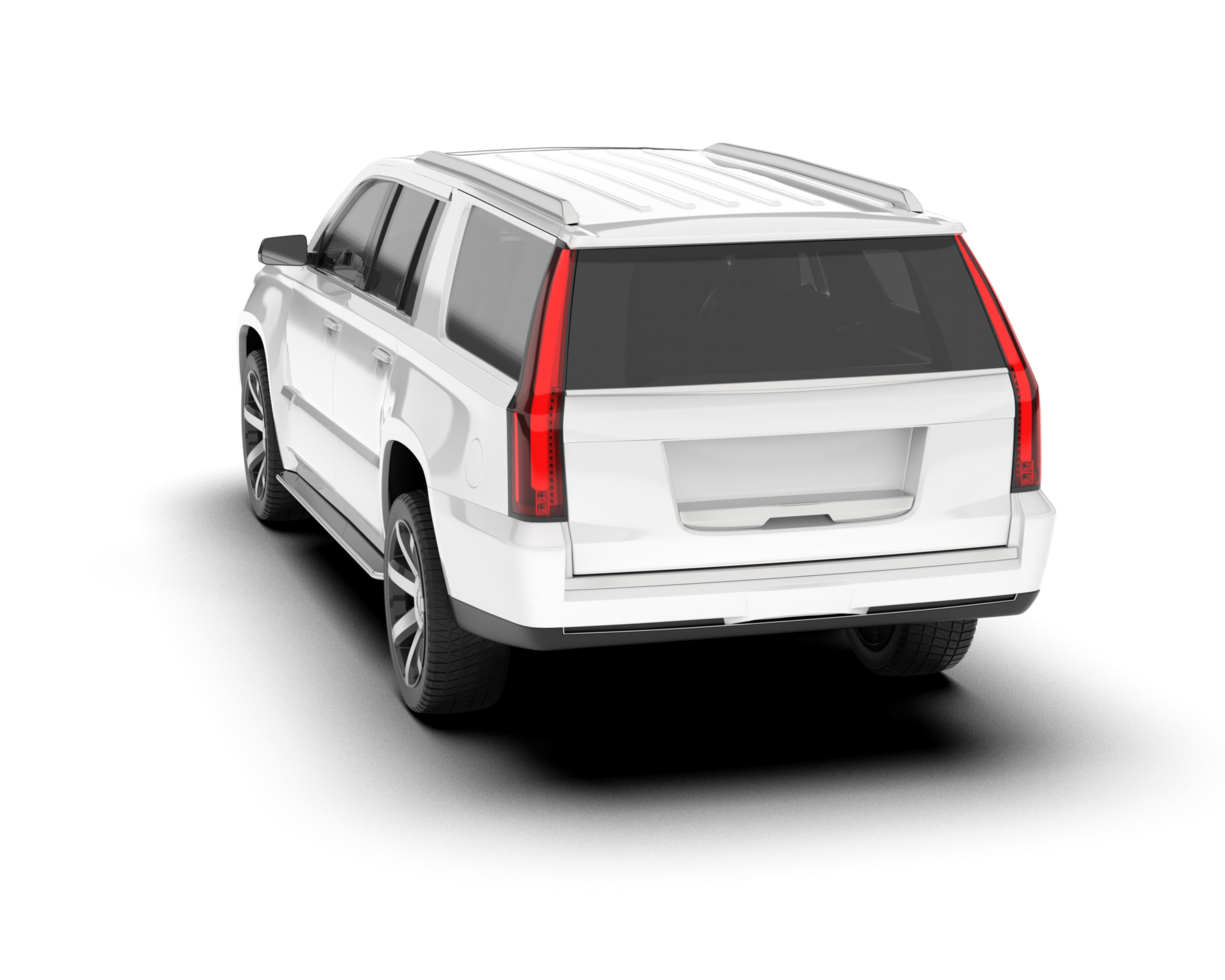 White SUV on transparent background. 3d rendering - illustration png