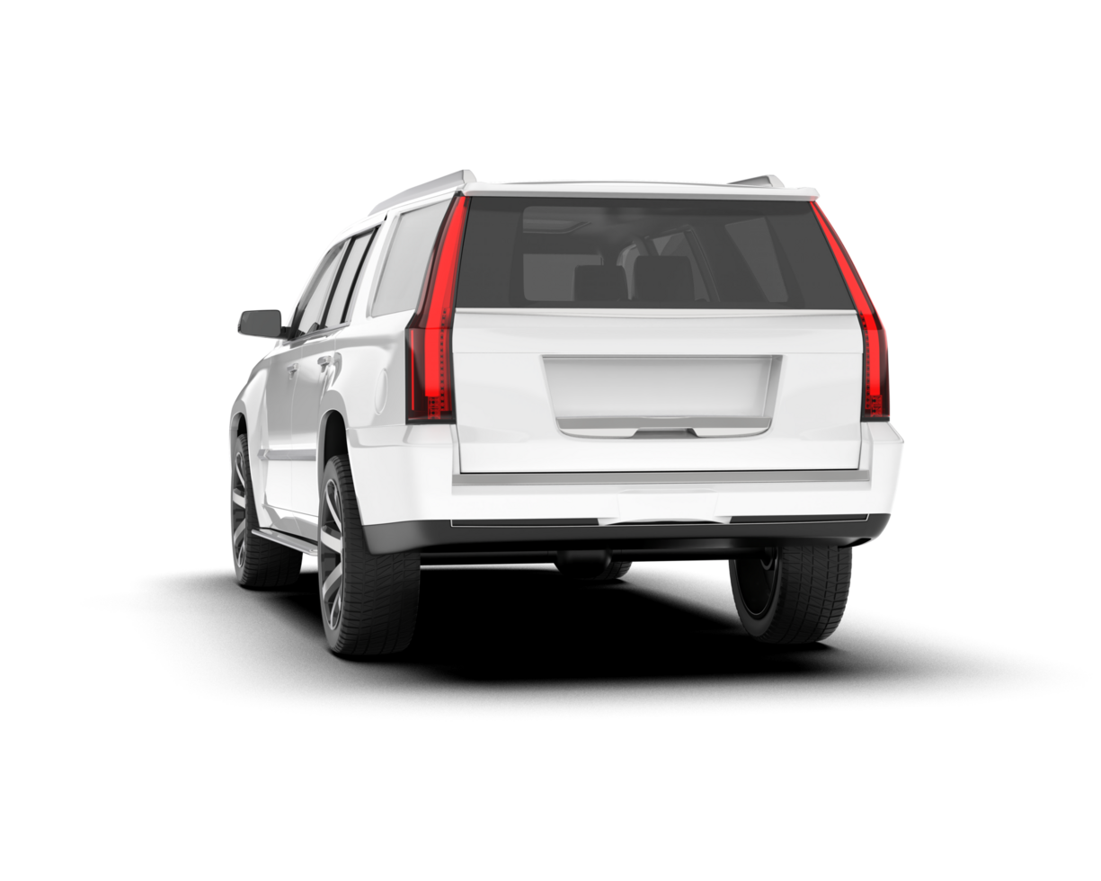 White SUV on transparent background. 3d rendering - illustration png