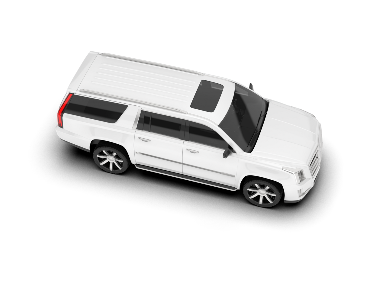 White SUV on transparent background. 3d rendering - illustration png