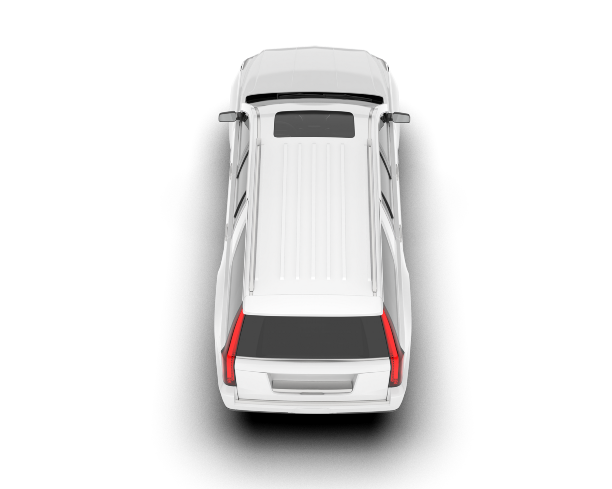 White SUV on transparent background. 3d rendering - illustration png