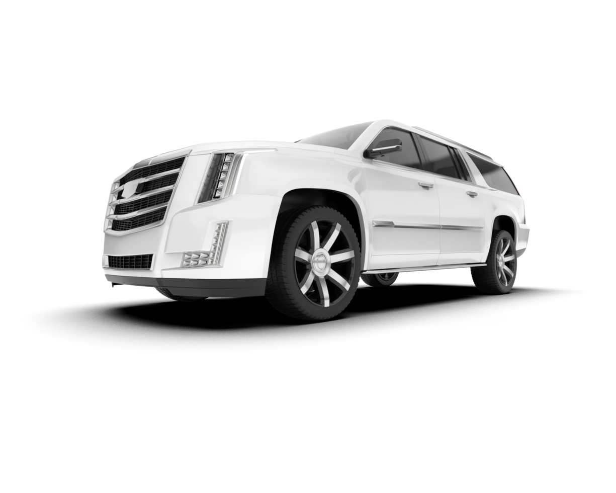 White SUV on transparent background. 3d rendering - illustration png