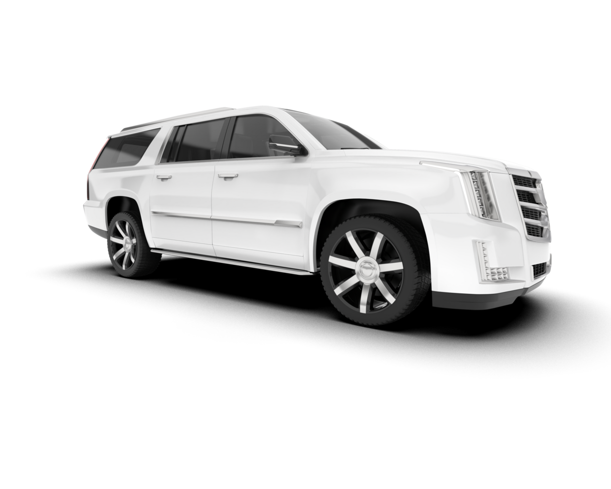 White SUV on transparent background. 3d rendering - illustration png