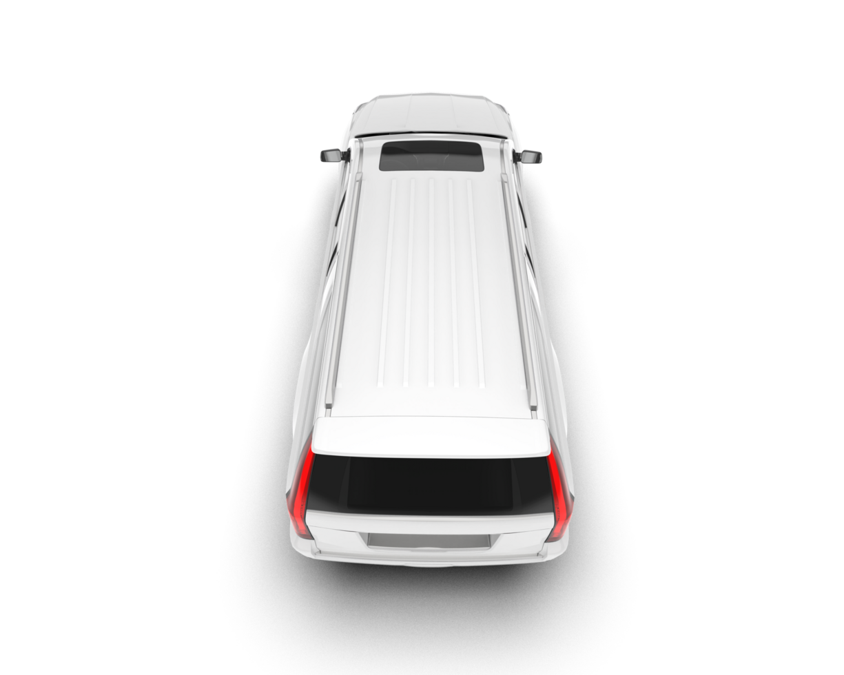 White SUV on transparent background. 3d rendering - illustration png