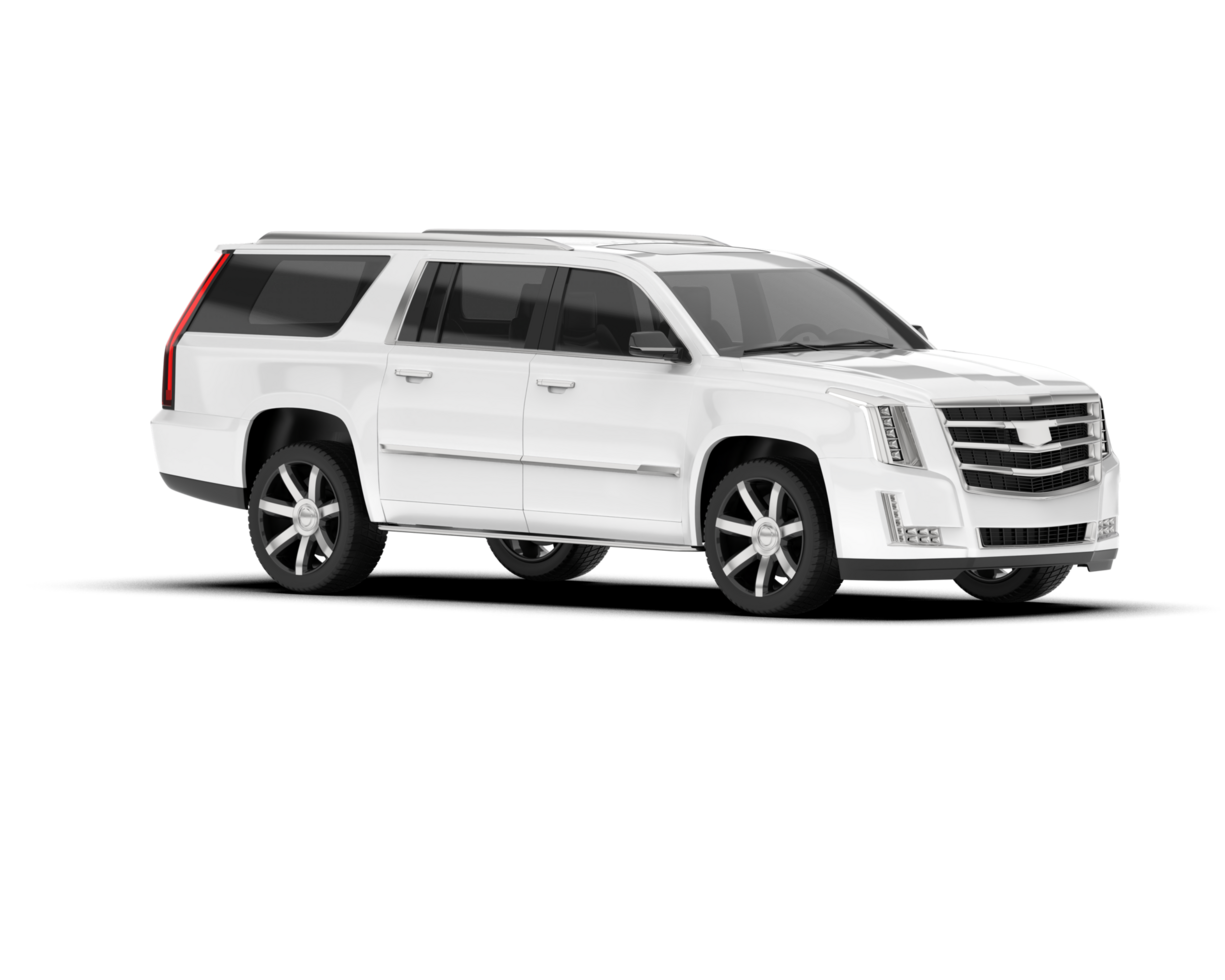 White SUV on transparent background. 3d rendering - illustration png