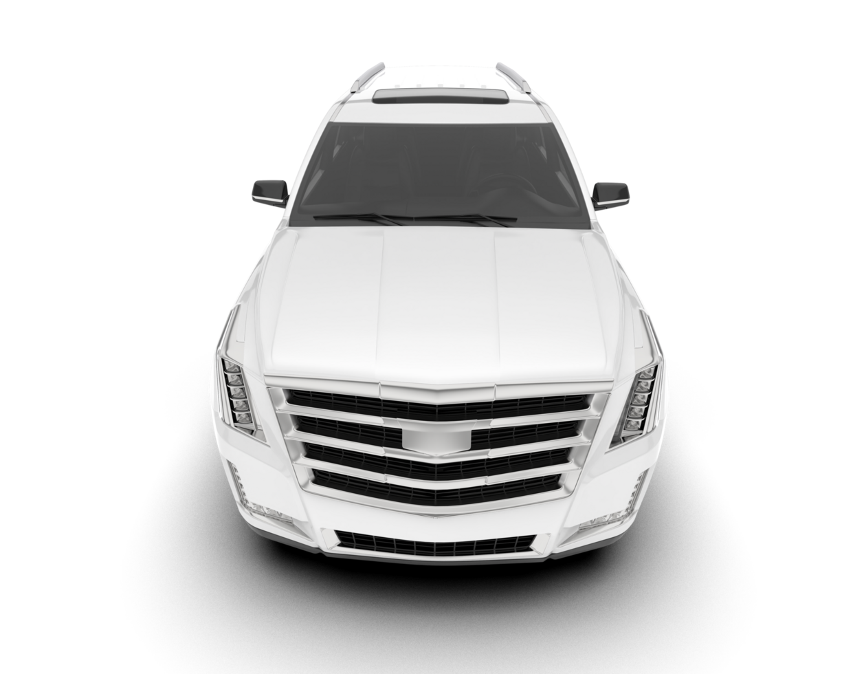 White SUV on transparent background. 3d rendering - illustration png