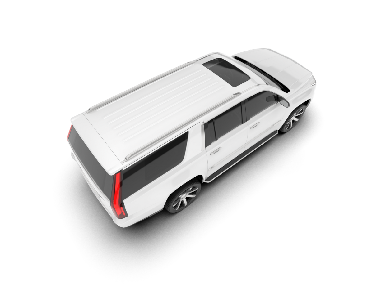 White SUV on transparent background. 3d rendering - illustration png