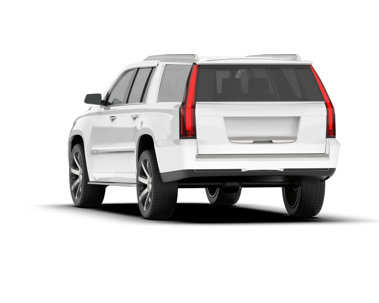 White SUV on transparent background. 3d rendering - illustration png