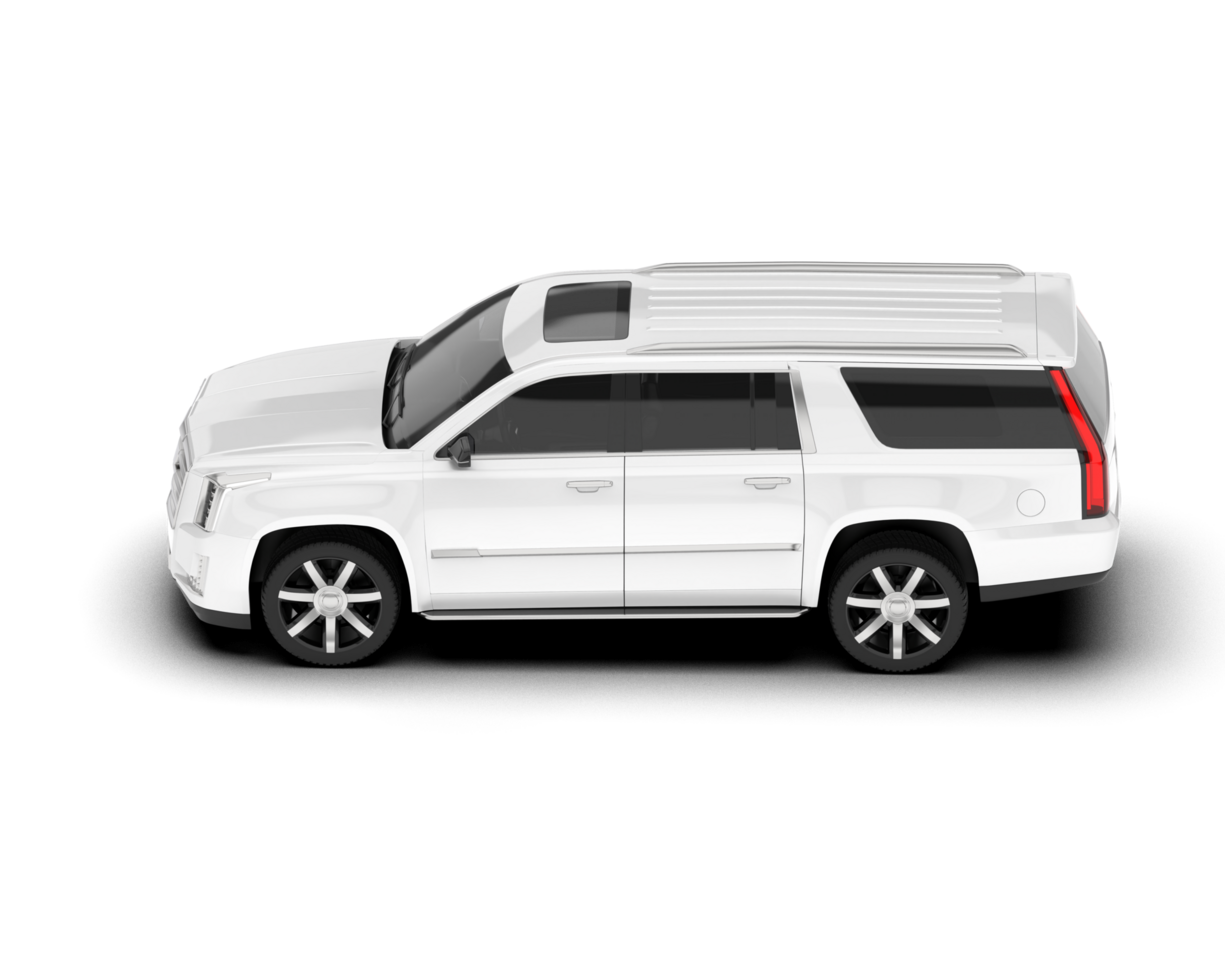 White SUV on transparent background. 3d rendering - illustration png