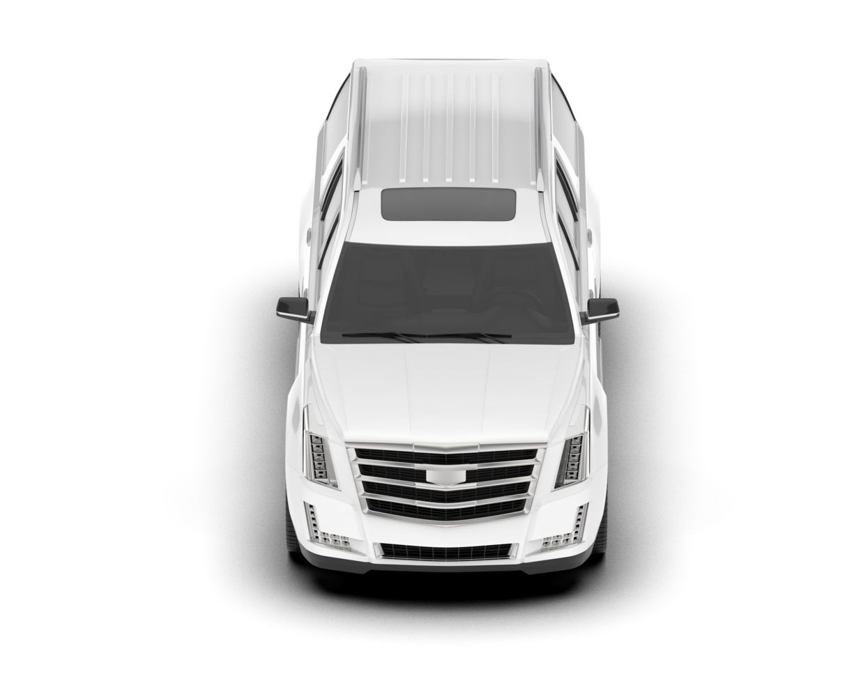 White SUV on transparent background. 3d rendering - illustration png