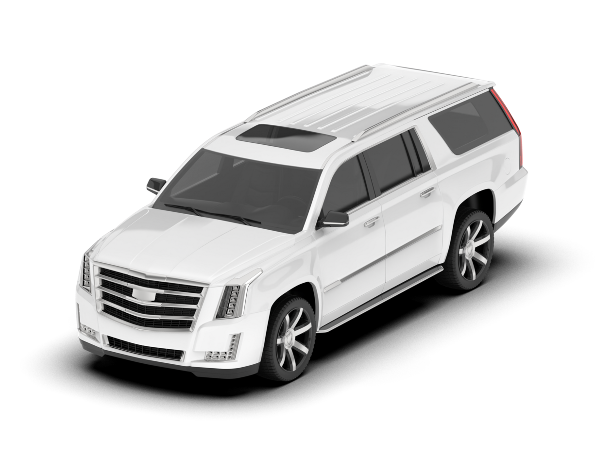 White SUV on transparent background. 3d rendering - illustration png