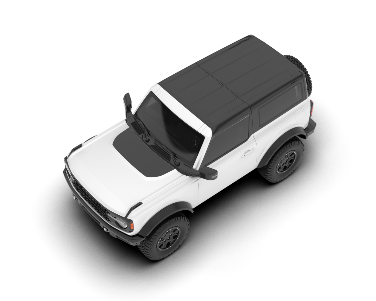 White SUV on transparent background. 3d rendering - illustration png