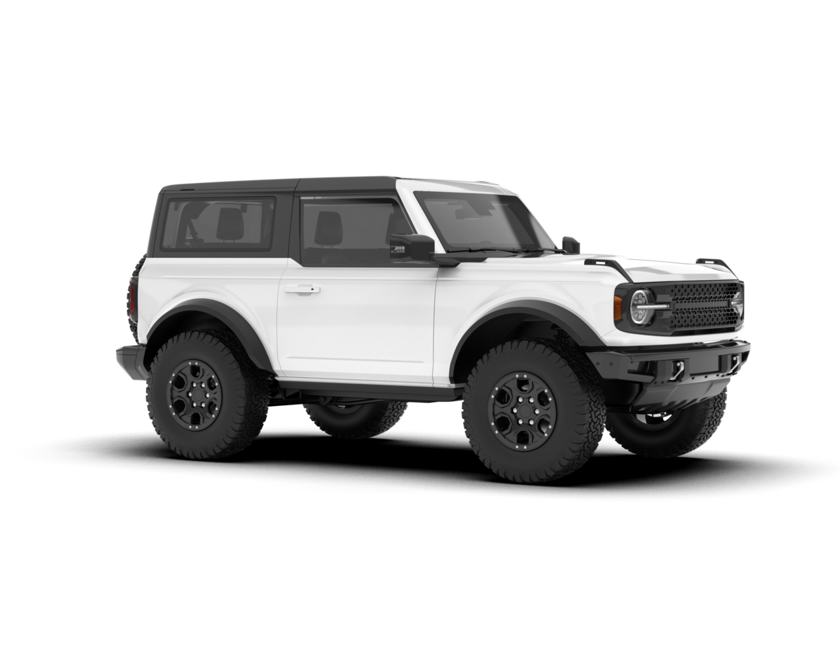 White SUV on transparent background. 3d rendering - illustration png