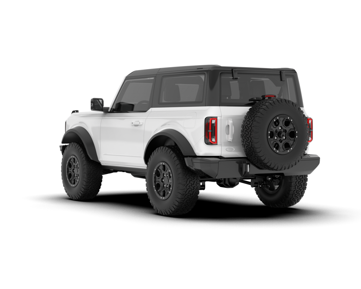 White SUV on transparent background. 3d rendering - illustration png