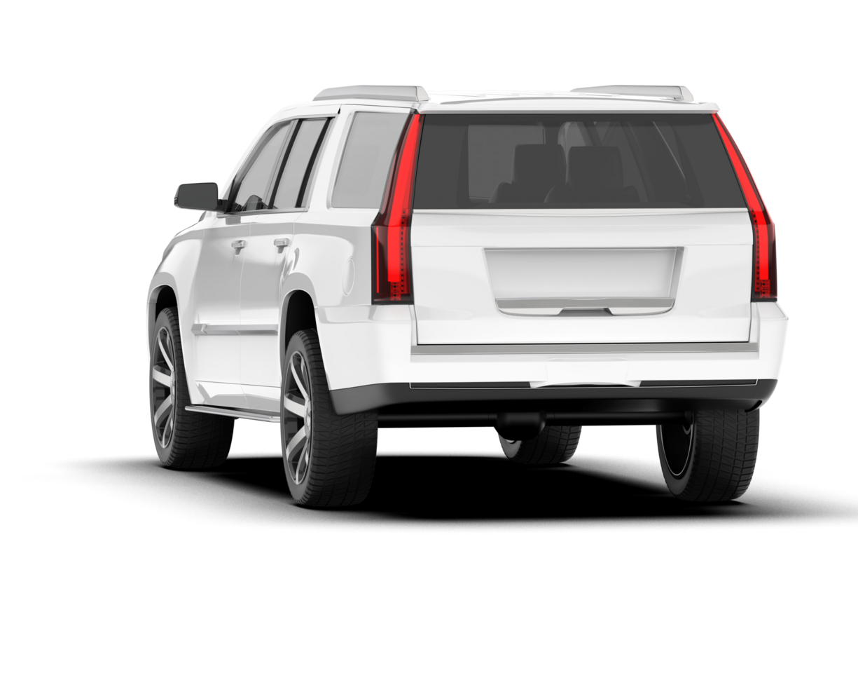 White SUV on transparent background. 3d rendering - illustration png