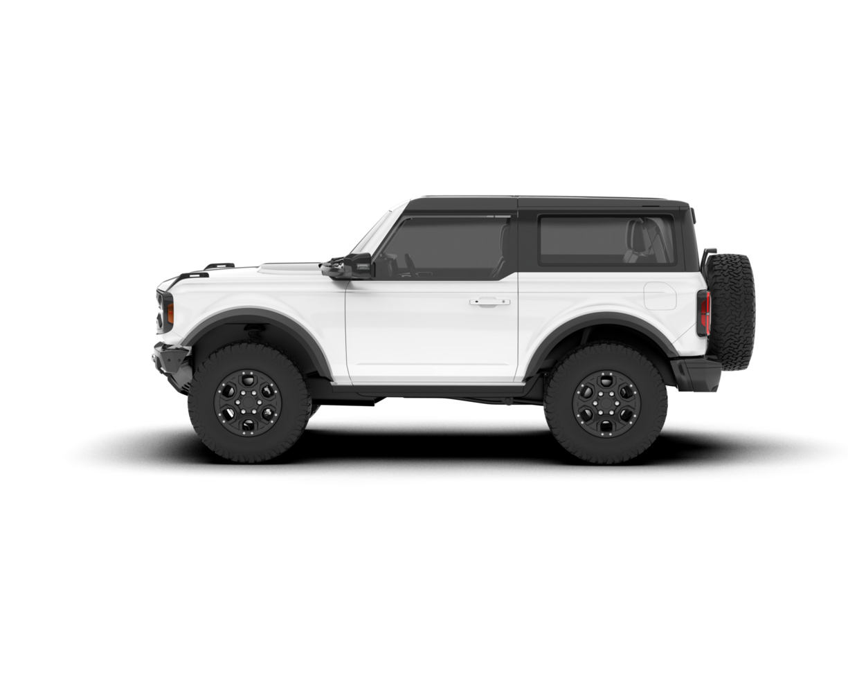 White SUV on transparent background. 3d rendering - illustration png