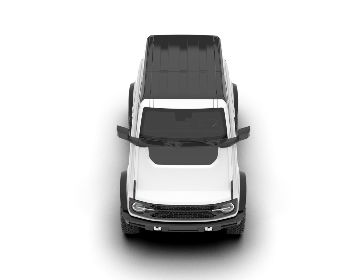 White SUV on transparent background. 3d rendering - illustration png