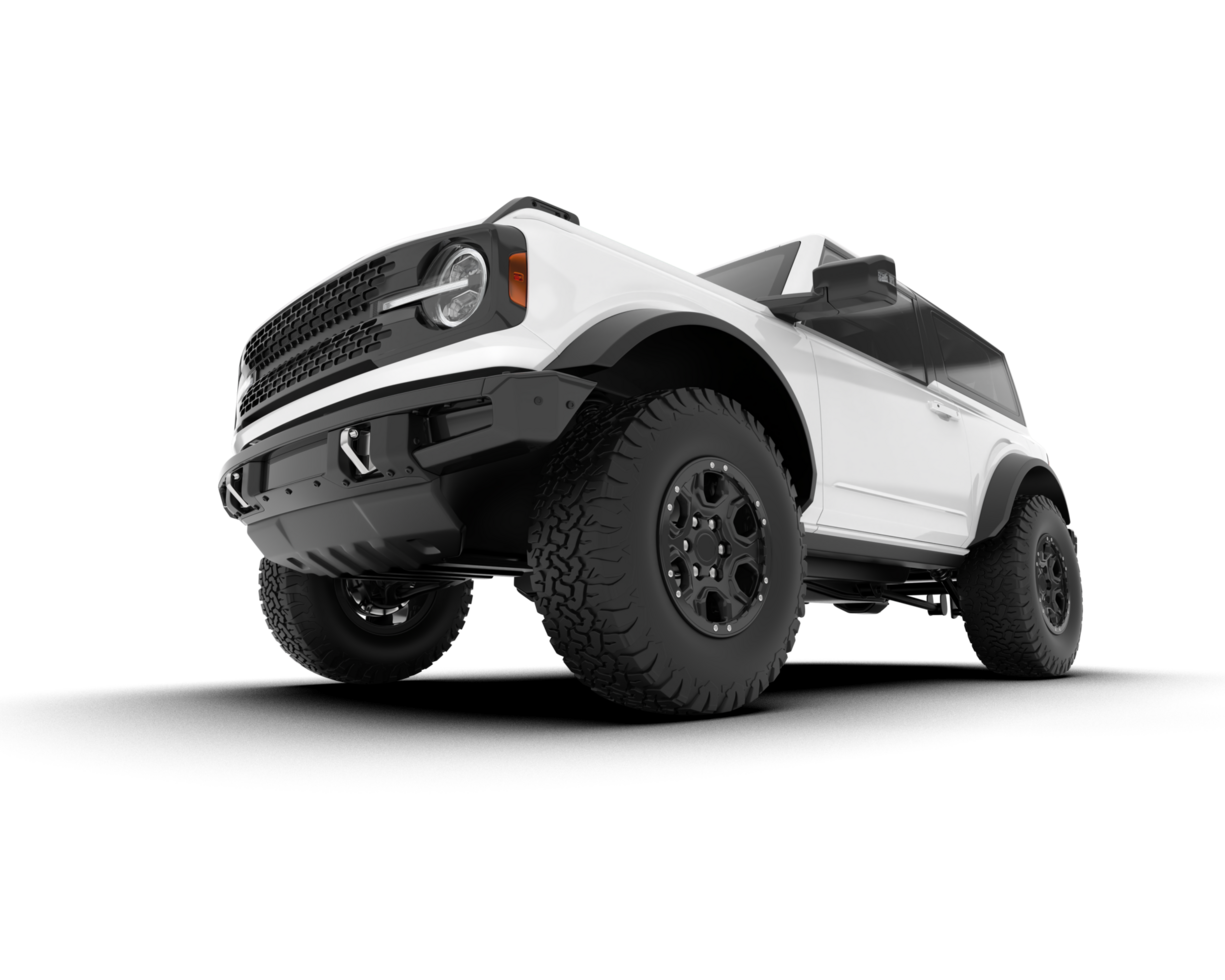 White SUV on transparent background. 3d rendering - illustration png