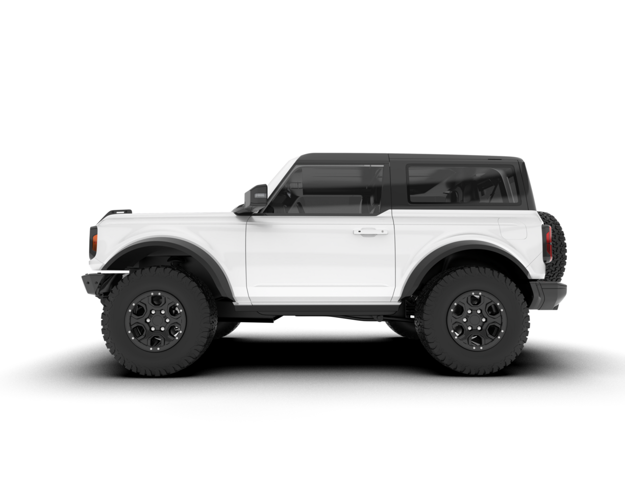 White SUV on transparent background. 3d rendering - illustration png