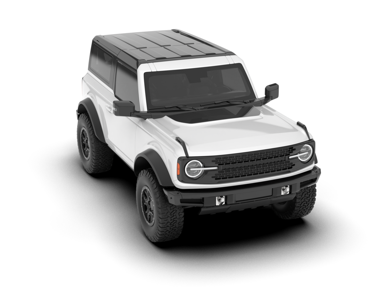 White SUV on transparent background. 3d rendering - illustration png