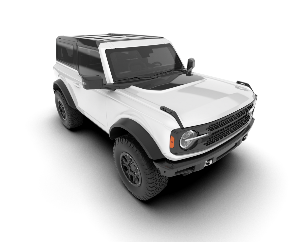 White SUV on transparent background. 3d rendering - illustration png