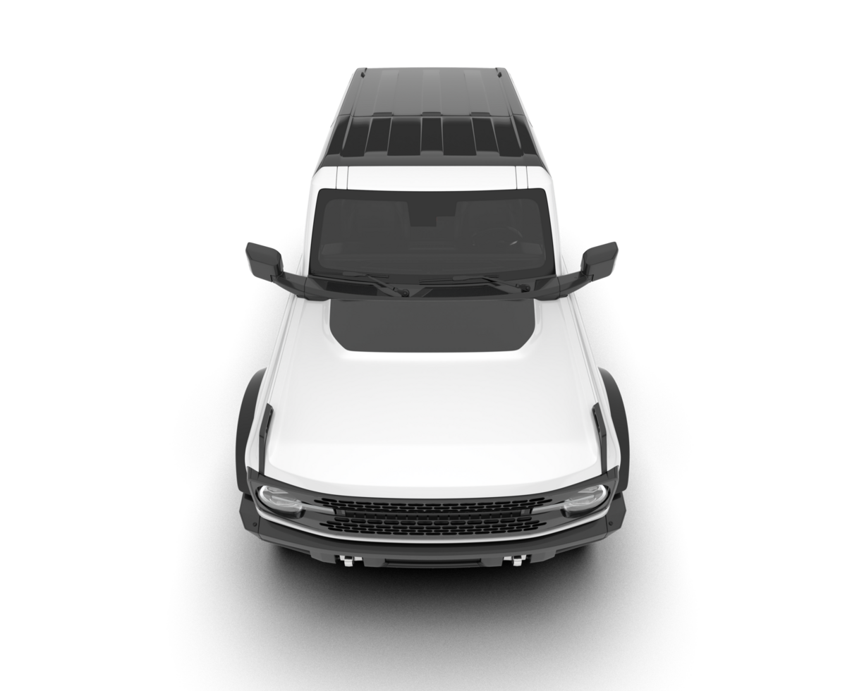 White SUV on transparent background. 3d rendering - illustration png