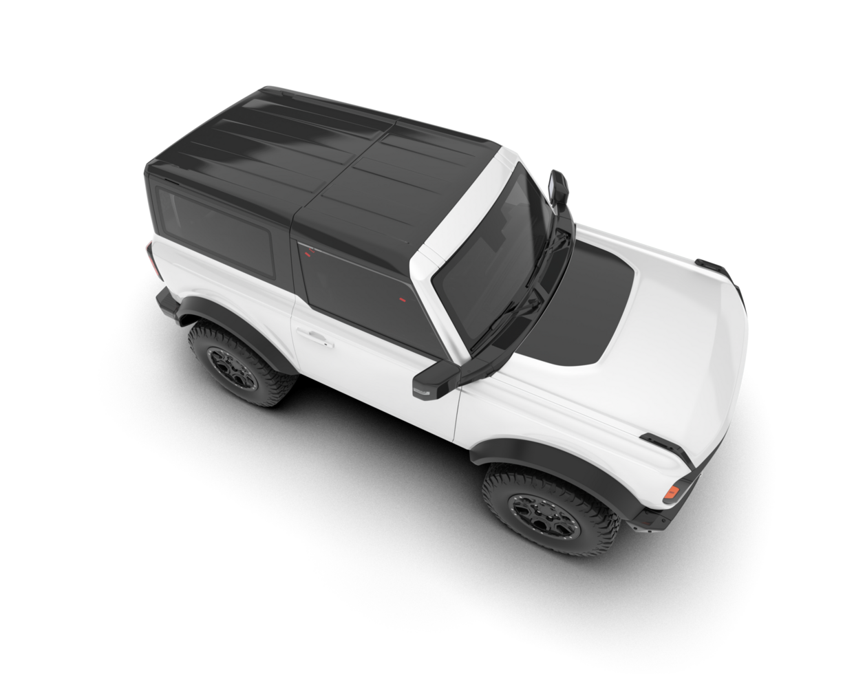 White SUV on transparent background. 3d rendering - illustration png