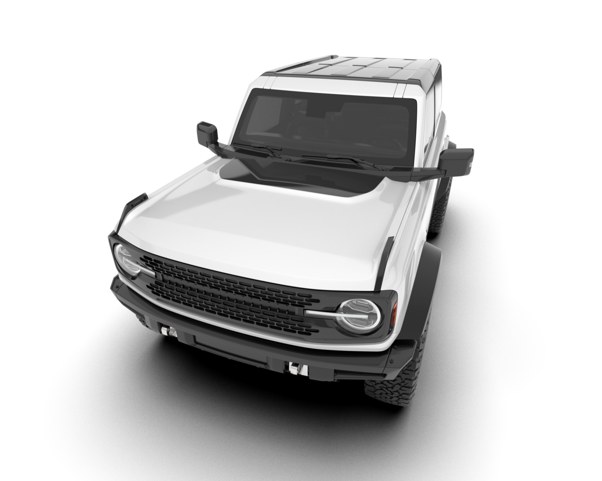 White SUV on transparent background. 3d rendering - illustration png