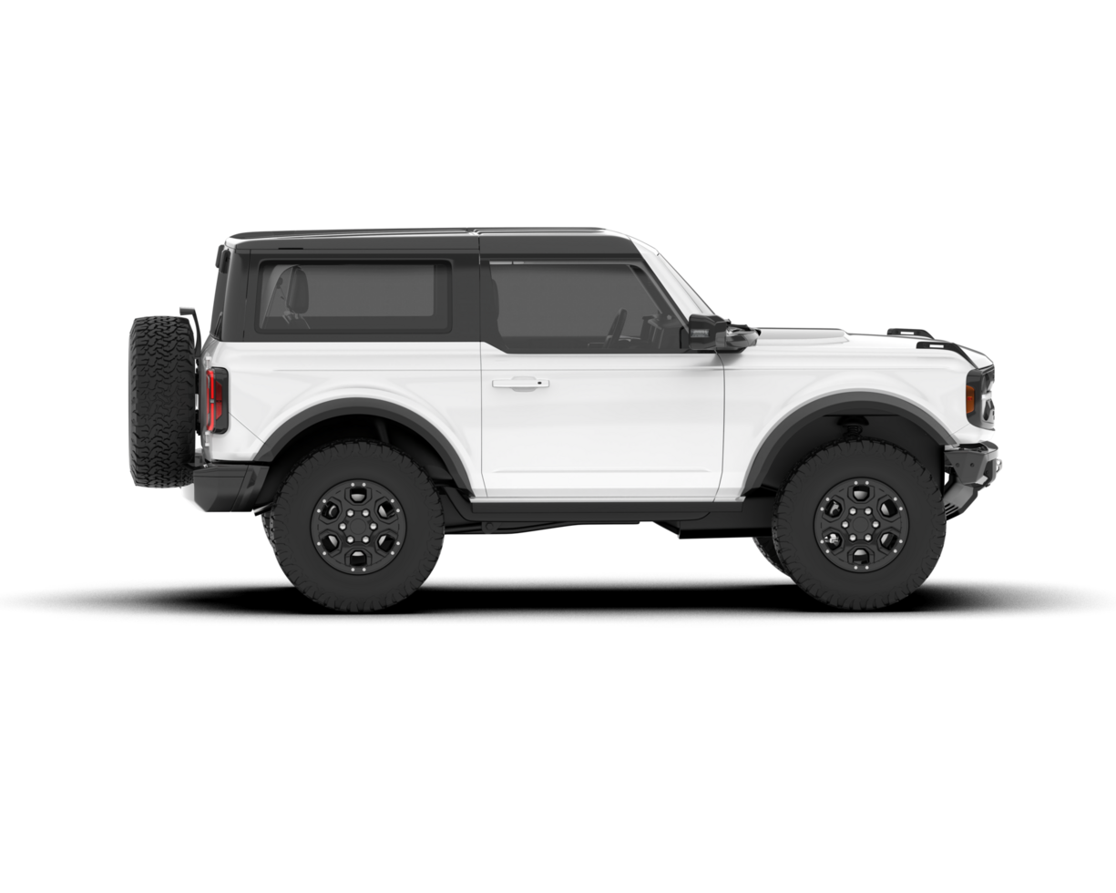White SUV on transparent background. 3d rendering - illustration png