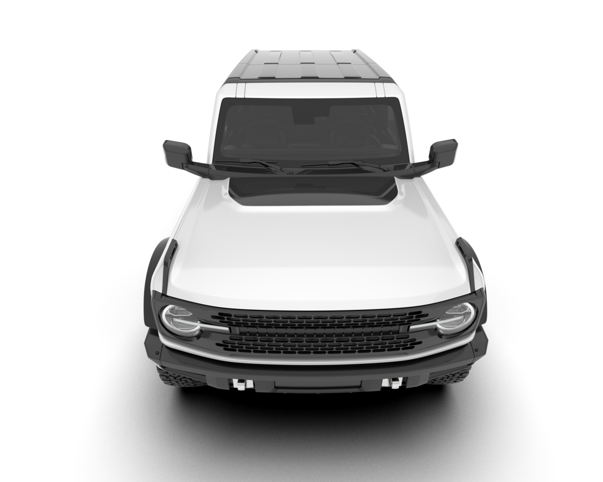 White SUV on transparent background. 3d rendering - illustration png